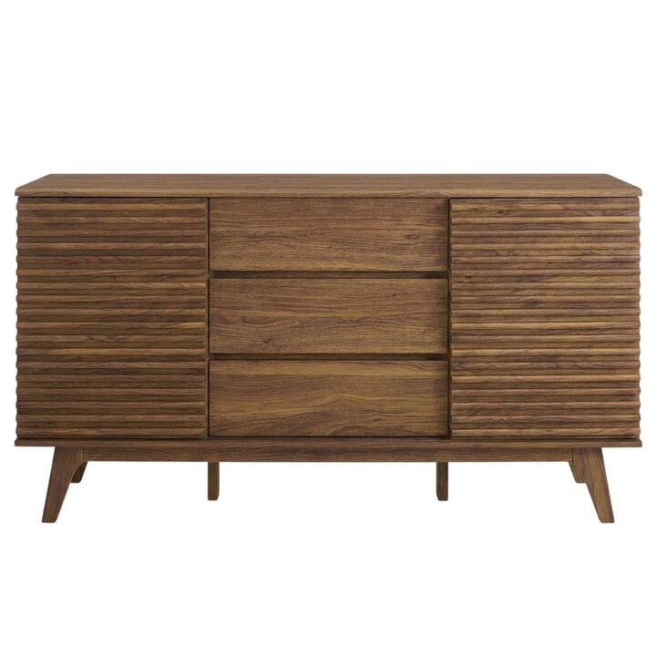 Wooden Sideboard Buffet Cabinet with Storage for Dining Room, Oak
