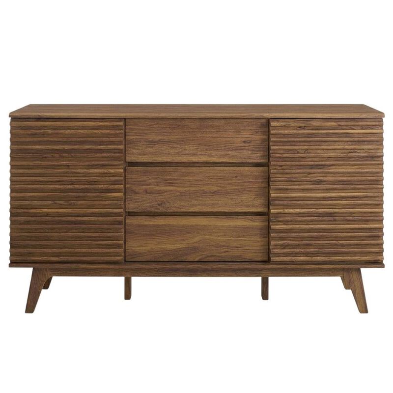 Wooden Sideboard Buffet Cabinet with Storage for Dining Room, Oak image number 0