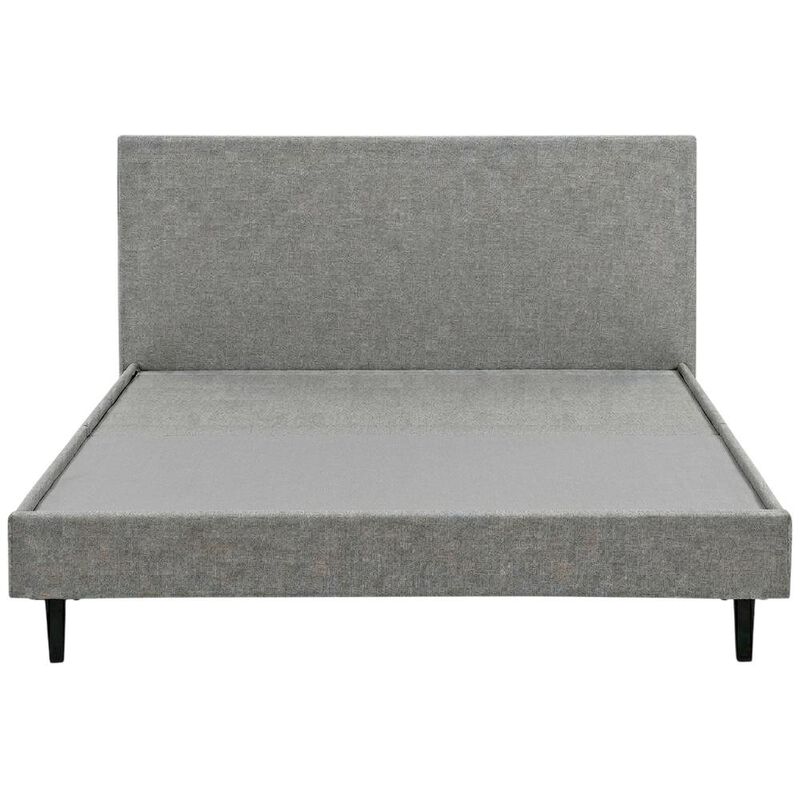 Fabric Queen Bed with Platform Design and Plush Upholstery image number 0