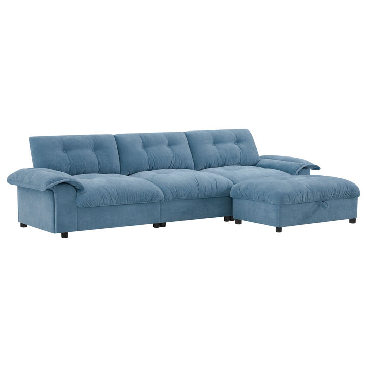 Merax Sectional Sofa, L-Shape with Multifunctional Armrest