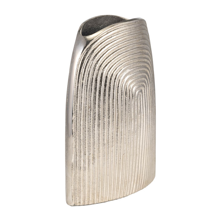 Metal, 11" Arch Vase, Silver
