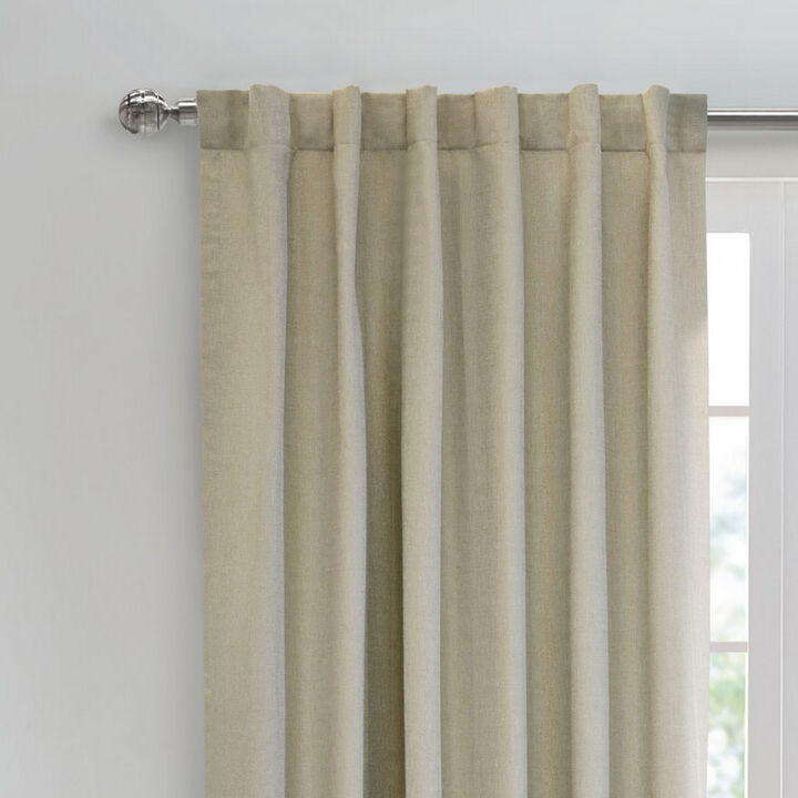 Thermaplus Baxter Total Blackout Back Tab Curtain - 52"x84", Oatmeal