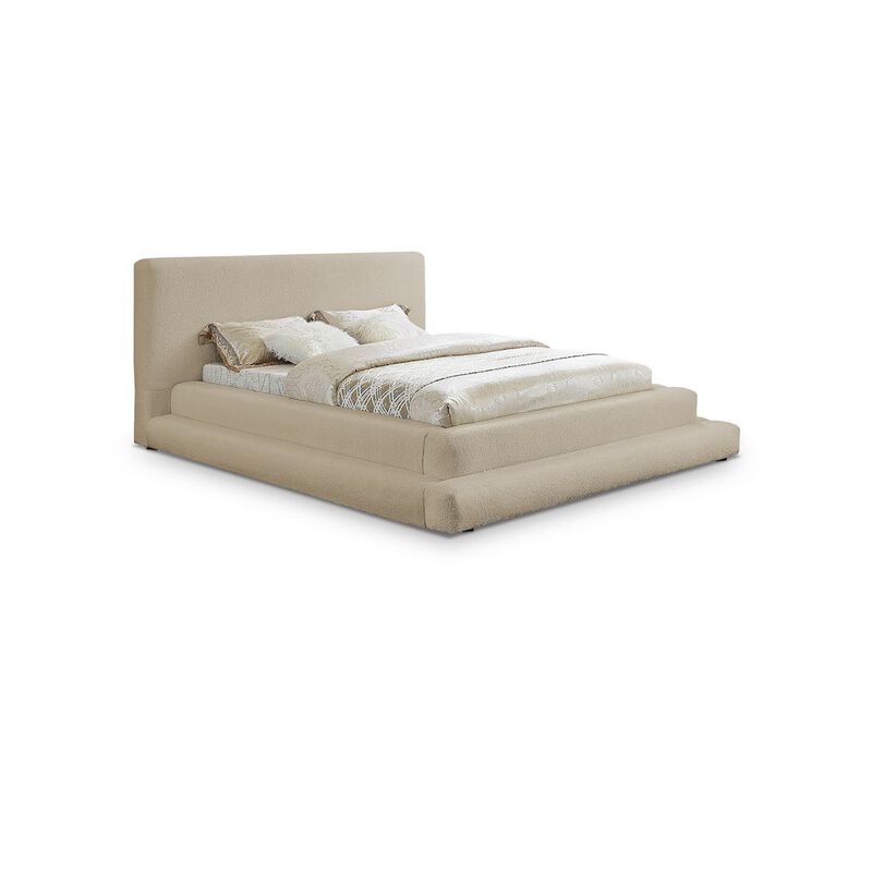 Meridian Furniture Dane Beige Teddy Fabric King Bed
