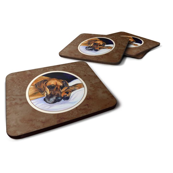Caroline's Treasures 7099FC Natural Eared Fawn Great Dane Momma And Puppy Foam Coasters (Set of 4), 3.5, Multicolor