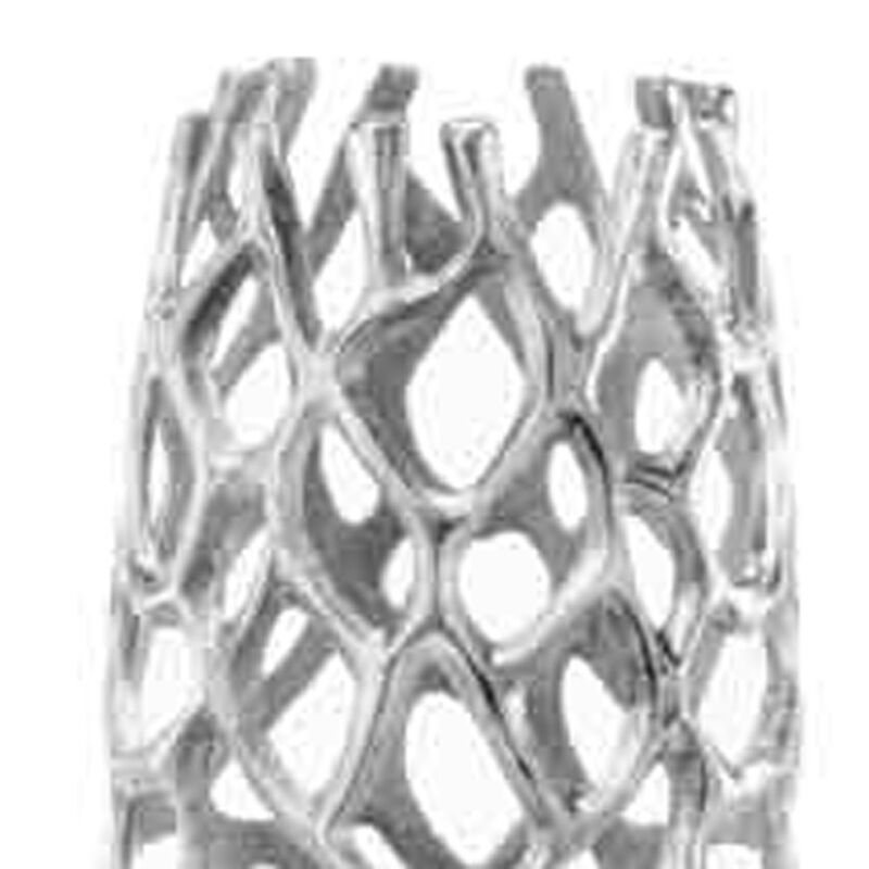 Hivvago 47 Inch Aluminum Silver Twigs Cylinder Floor Vase