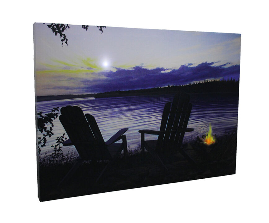 Lighted Canvas Otter Way Fish Shore by Cherie Serrano