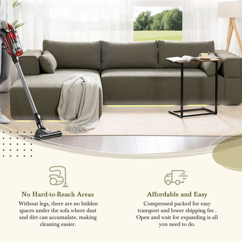 Merax Fully Compressed Modular Sectional Sofa with 1 Side Table