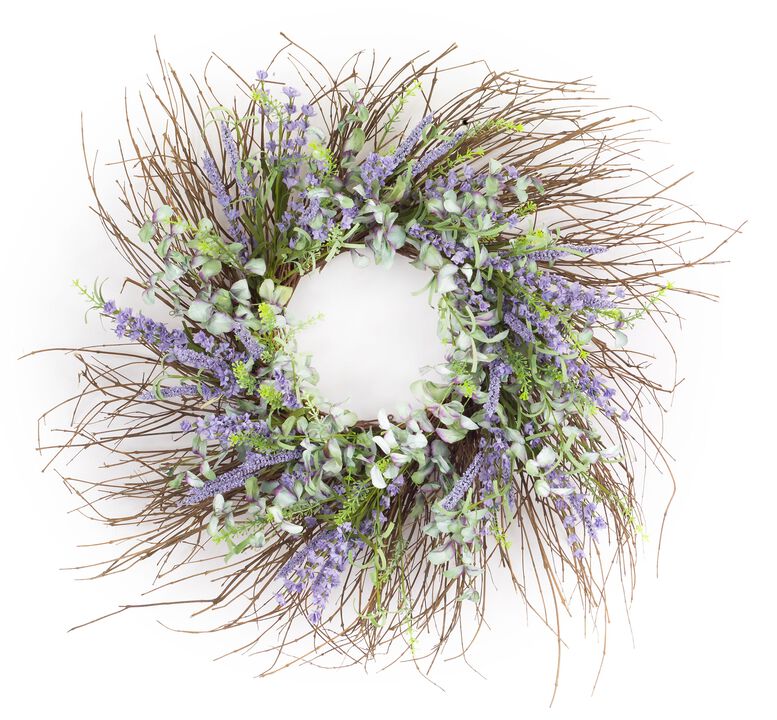 Mixed Floral Twig Spring Wreath  30.5-Inch