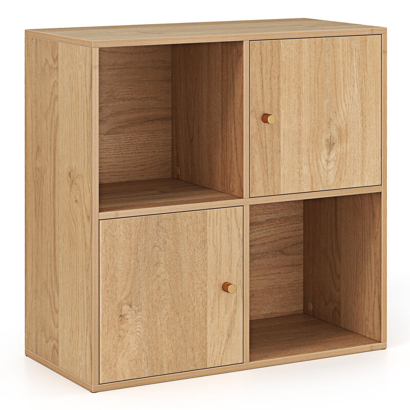 Freestanding 3-Tier Bookcase with 4 Cubes, 2 Doors & Anti-Tip Hardware image number 3