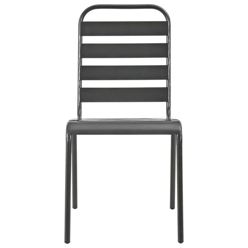 Outdoor Chair Set of 4 Dark Grey E-coated Steel Standard