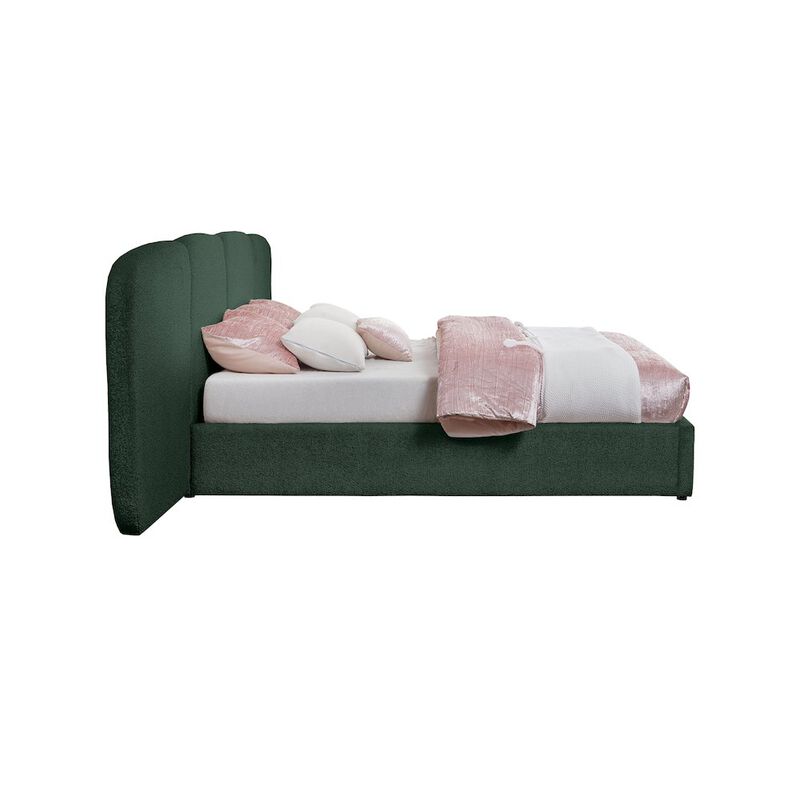 Meridian Furniture Shiloh Green Green Boucle Fabric King Bed