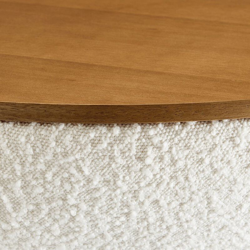 Modway Tridome Round Boucle Upholstered Storage Coffee Table