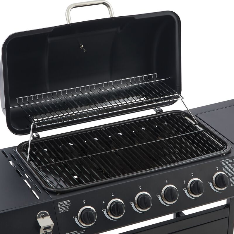 Zemzap 6-Burner Propane Gas Grill with Side Burner image number 5