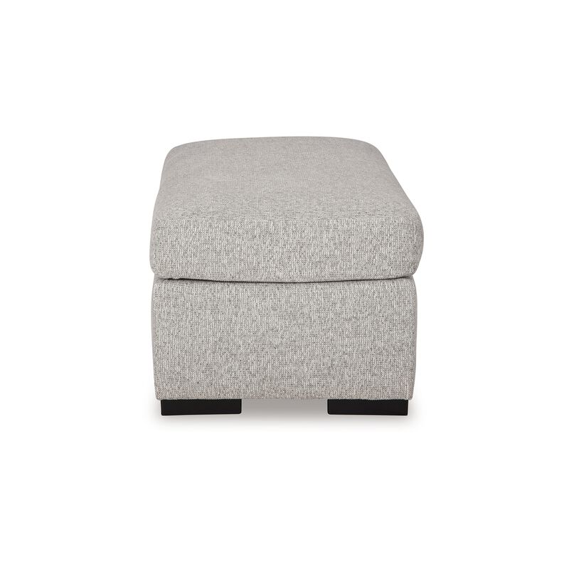 Marcy Ottoman, Low Profile Legs, Pewter Gray Next Gen Nuvella 44 Inch - Benzara