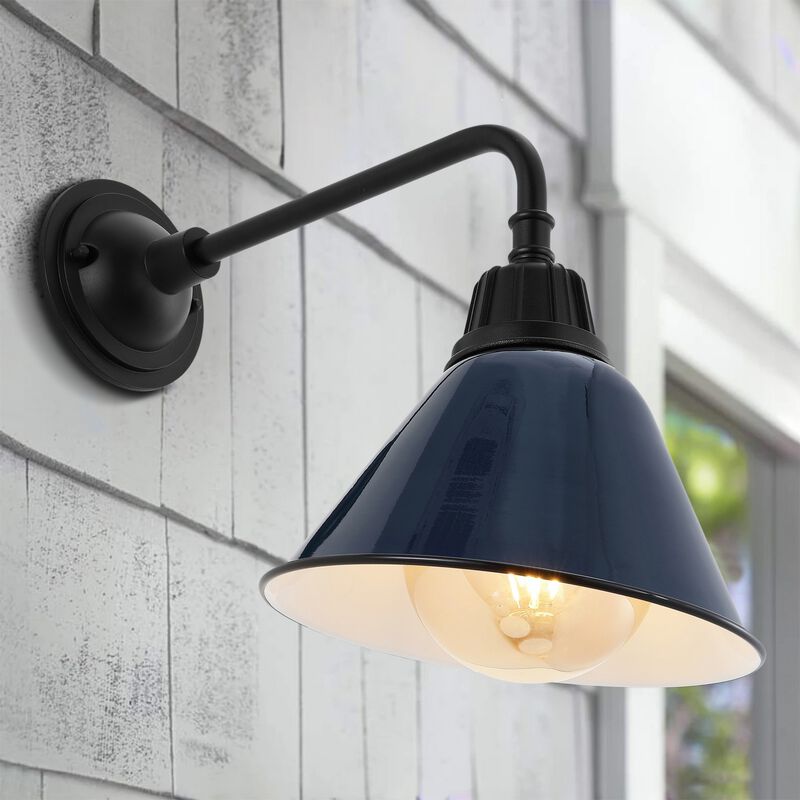 Croydon Farmhouse Industrial Indoor/Outdoor Iron LED Gooseneck Arm Outdoor Sconce