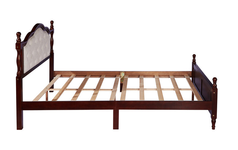 Lepvel Queen Pine wooden Bed image number 2