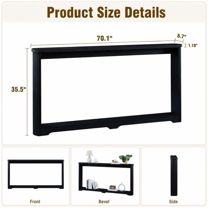 GOODSILO Narrow Corrugated Texture Console Sofa Table, Sturdy Easy-Clean Storage Table for Entranceways, Corridors, Behind Sofa Display & Organization
