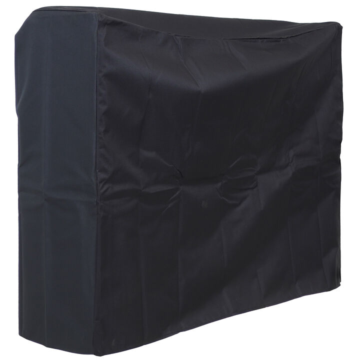 Sunnydaze 4 ft Heavy-Duty Polyester Firewood Log Rack Cover - Black