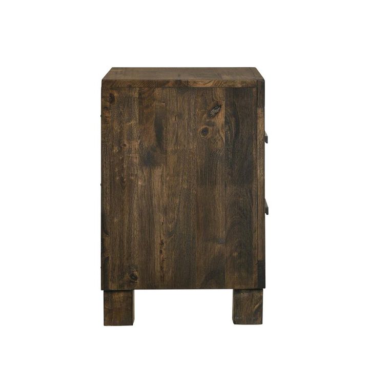 Simple Relax 2 Drawers Wooden Nightstand in Golden Brown