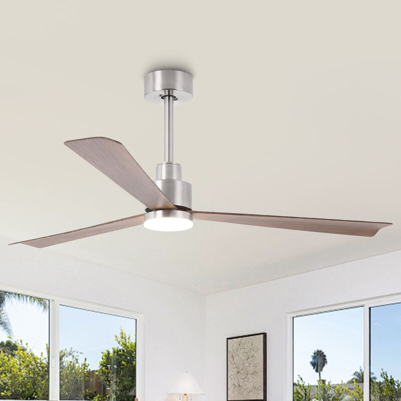 52 in. Brushed Nickel Reversible 6-Speed Ceiling Fan with Light and Remote