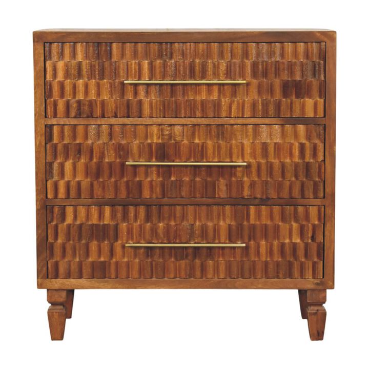 Artisan Furniture Solid Wood Cadiz Carved Chest, Brown