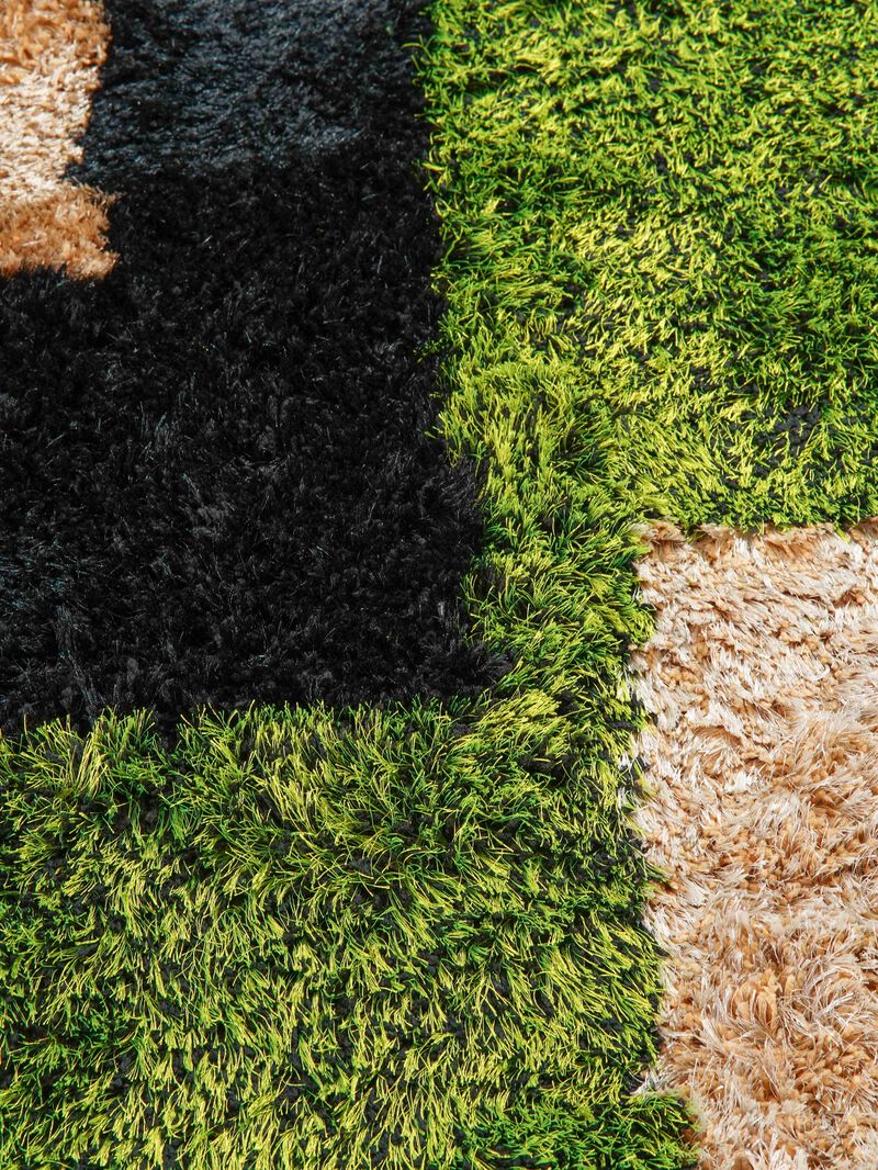RUGSOTIC CARPETS HAND TUFTED SHAG POLYESTER ECO-FRIENDLY AREA RUGS  - Square, Size, Geometric Modern Design, High Pile Thick Handmade Anti Skid Rugs for Living Room K00012 image number 6