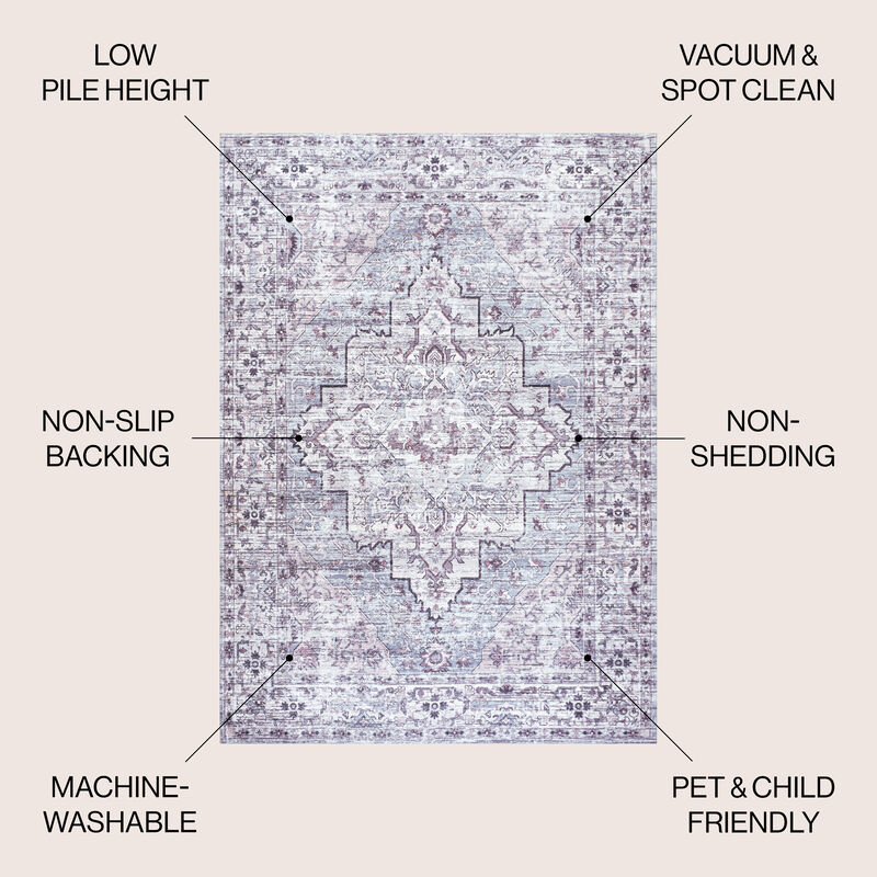 Didim Boho Medallion Machine-Washable Area Rug