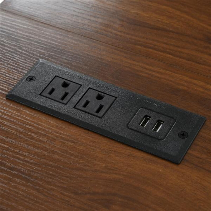 Kitchen Island with Wheels, Power Outlet, Drop Leaf & Internal Storage Rack