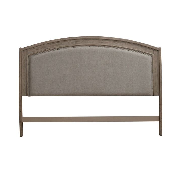 Liberty Furniture Avalon King Upholstered Headboard with Oak Wood Frame  - Burnished Beige