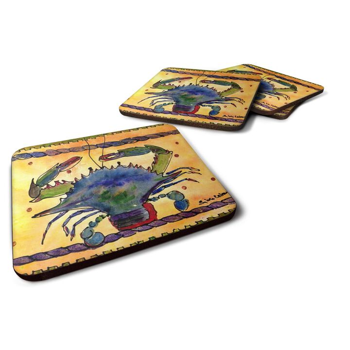 Caroline's Treasures 8056FC Crab Foam Coasters (Set of 4), 3.5 H x 3.5 W, Multicolor