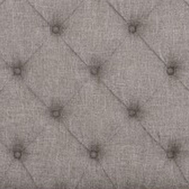 Desha Queen Bed, Button Tufted Headboard with Curve Details, Antique White