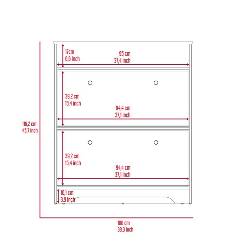 Streamdale Cranberry 2-Shelf Shoe Rack Light Oak And White image number 7