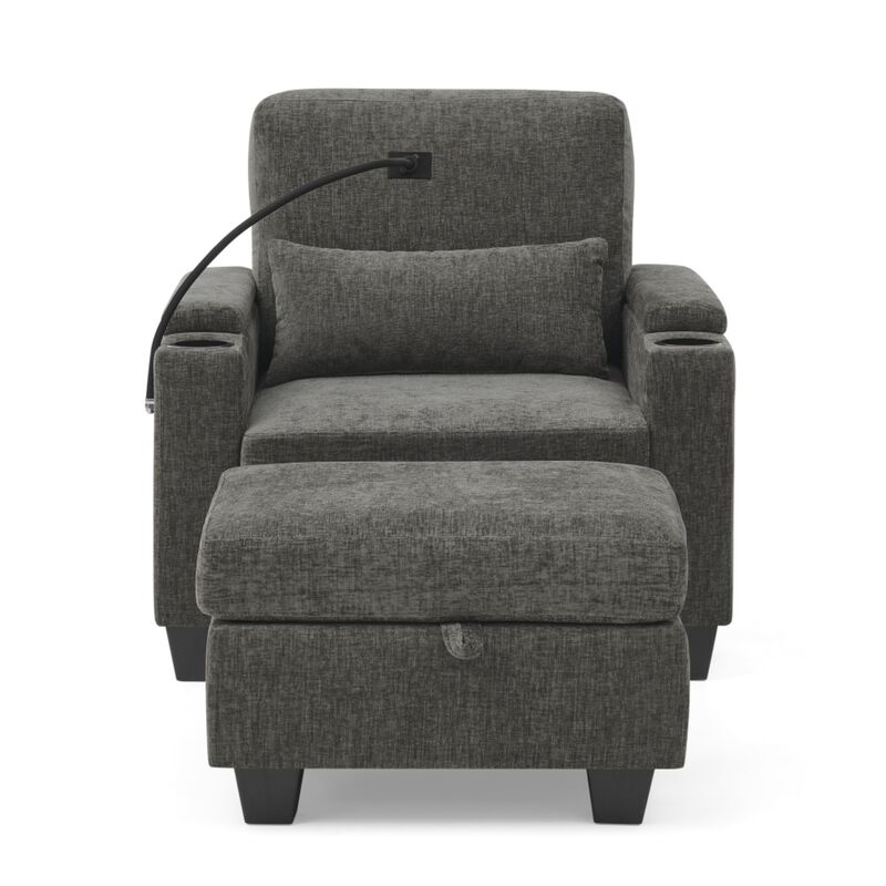 Kurtfo Chenille Accent Chair Set image number 8