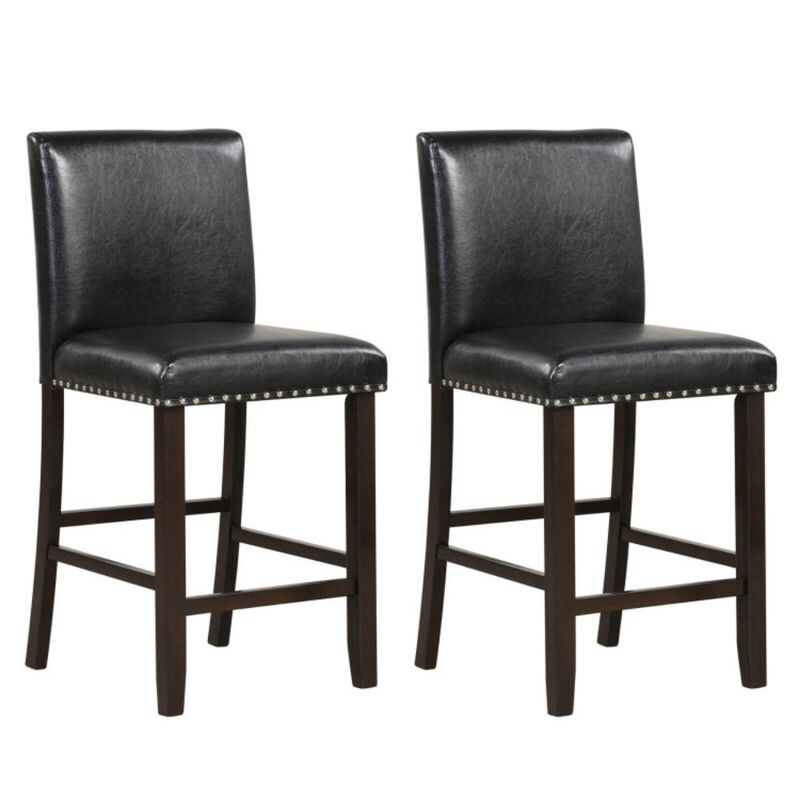 Hivvago Set of 2 Bar Stools with Back for Kitchen Island