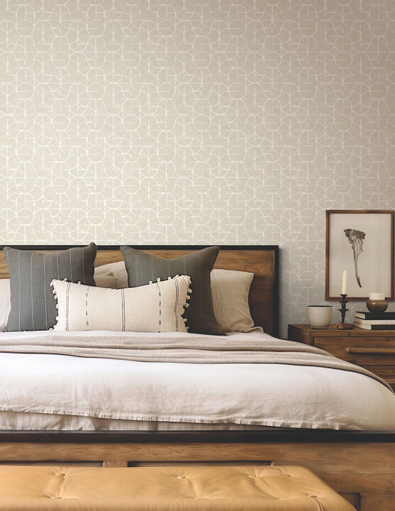 Looking Glass Beige Wallpaper