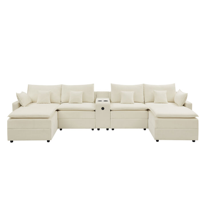 Gukkok 143.8" Spacious U-Shaped Modular Sectional Sofa