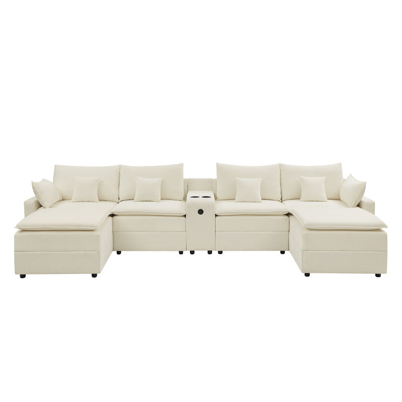 Gukkok 143.8" Spacious U-Shaped Modular Sectional Sofa image number 0