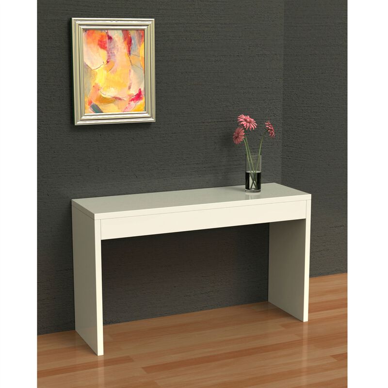 Hivvago White Sofa Table Modern Entryway Living Room Console Table