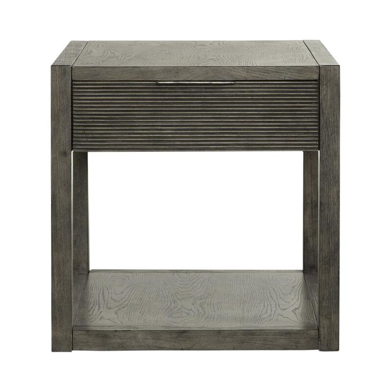 Liberty Furniture Bartlett Field End Table in Driftwood in Dusty Taupe Finish image number 0