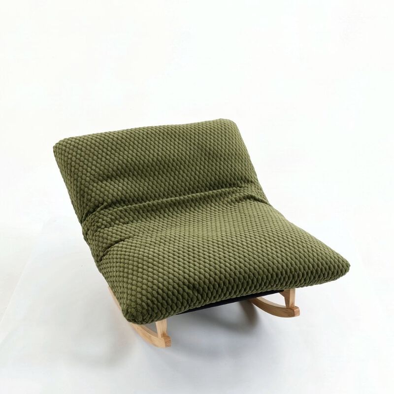 GOODSILO Armless Bean Bag Rocking Chair with Solid Wood Frame, Casual Single Lazy Sofa with Backrest for Living Room and Bedroom Seating image number 0