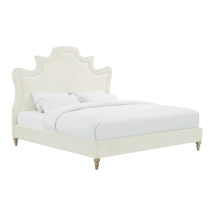 Serenity Cream Velvet Bed.