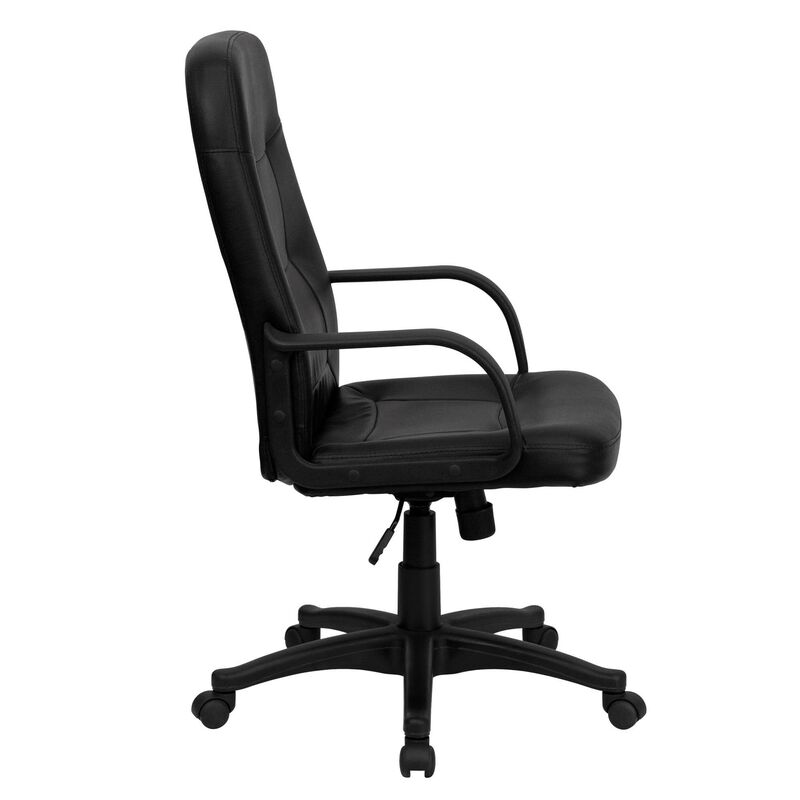 Holly High Back Black Glove Vinyl Executive Swivel Office Chair with Arms image number 5