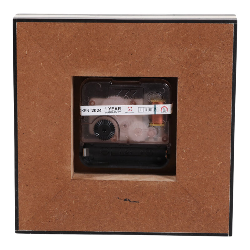 5" Square Resin Clock, White/black image number 4