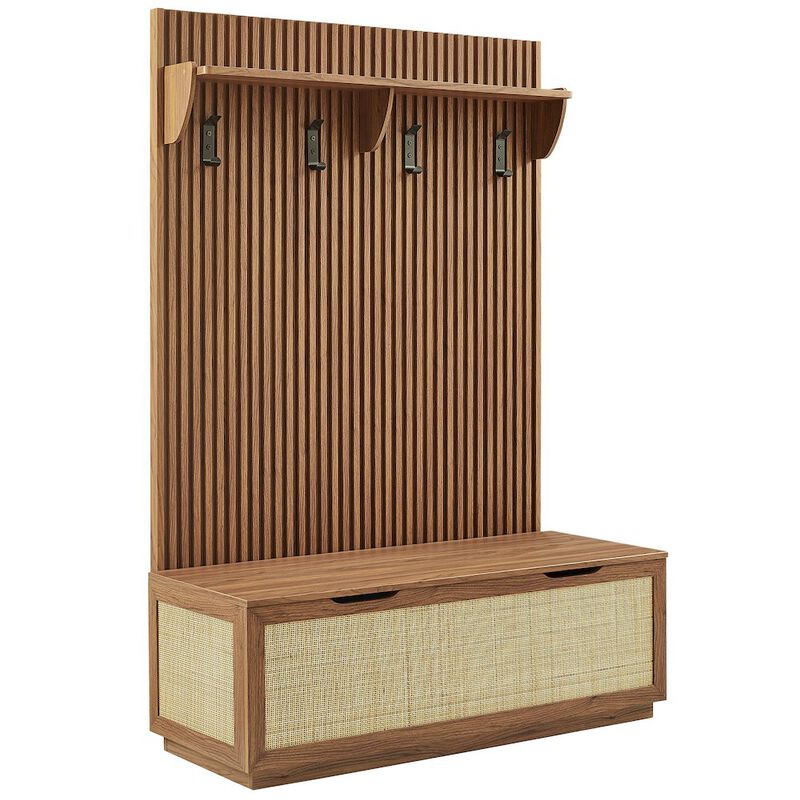 Soma Fluted 3-in-1 Hall Tree With Storage Bench and Coat Rack image number 2