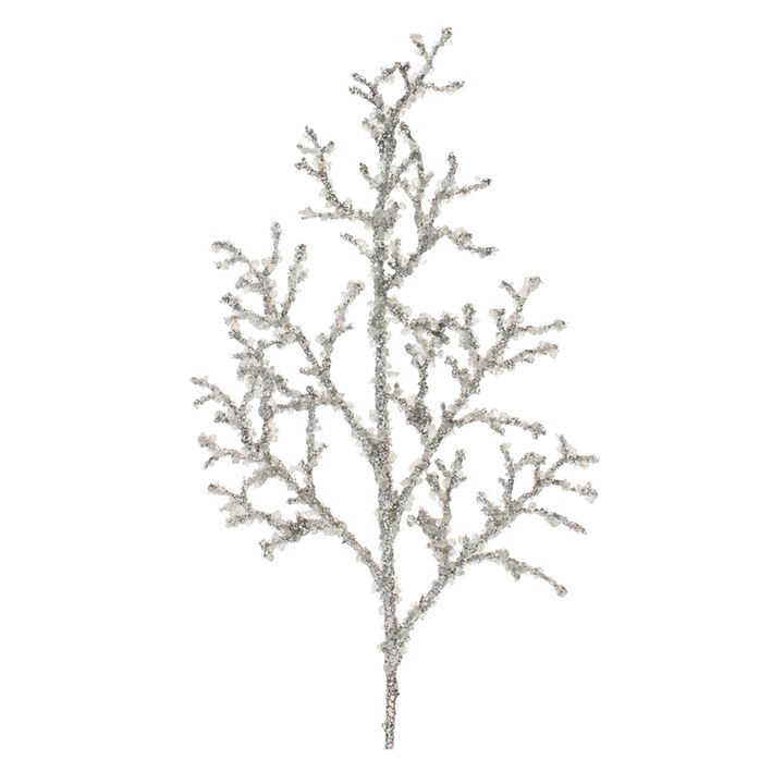 Set of 2 Decorative Glitter Branches with Icy Finish for Seasonal Styling