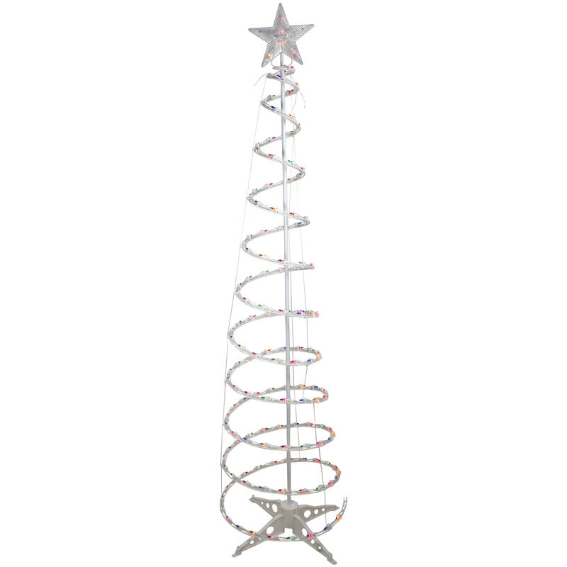 6' Pre-Lit Spiral Christmas Tree - Multi Color Lights image number 0