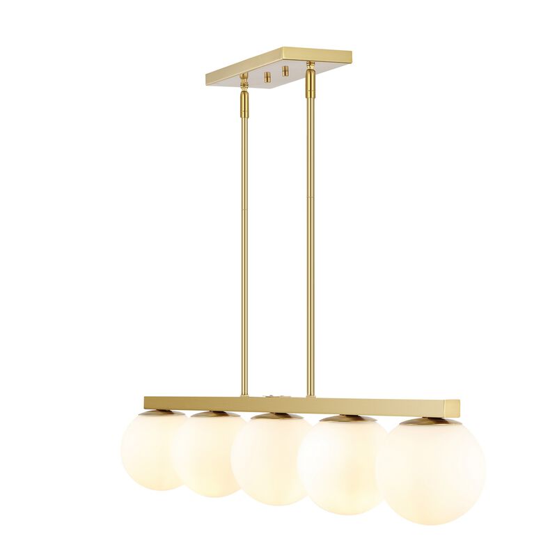 Luca Parisian Modern Glam Iron Globe Linear LED Pendant