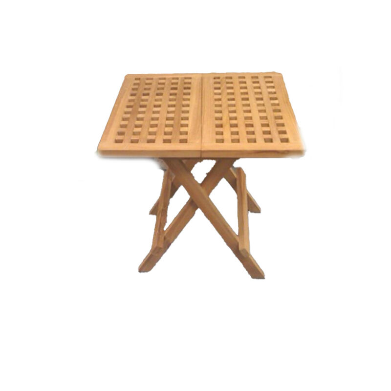 Teak Square Picnic Table (shown in open & close position)