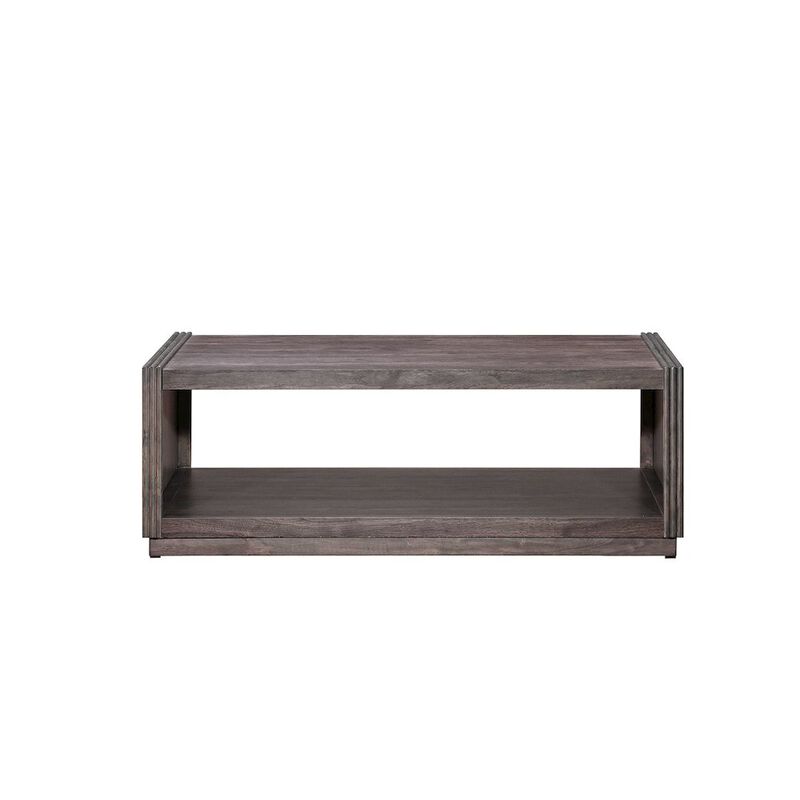 Liberty Furniture Modern Edge Cocktail Table for Living Room with Casters - Caffe Brown image number 2