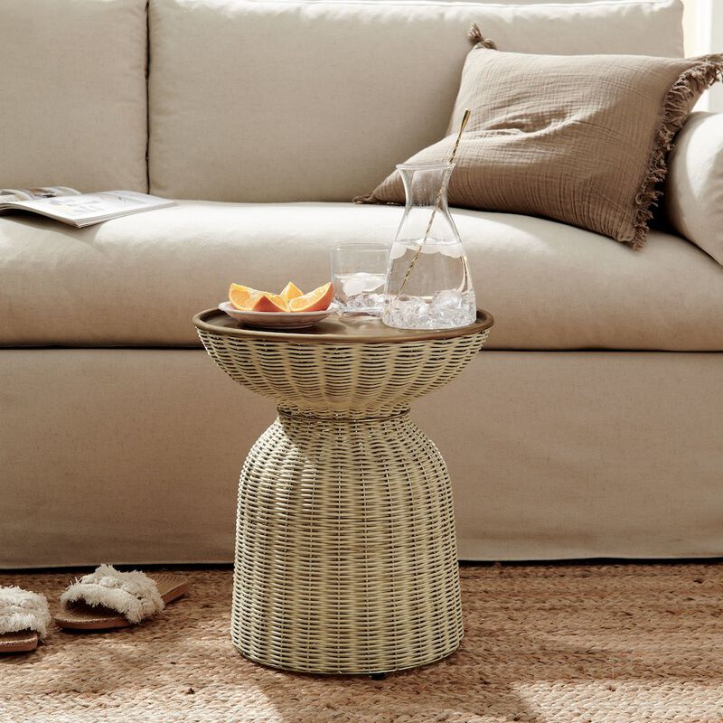 Lazaro Round Rattan Side Table image number 6
